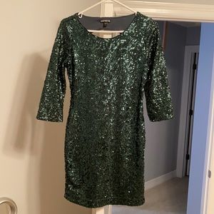 Express Green Sequin Dress Size 2